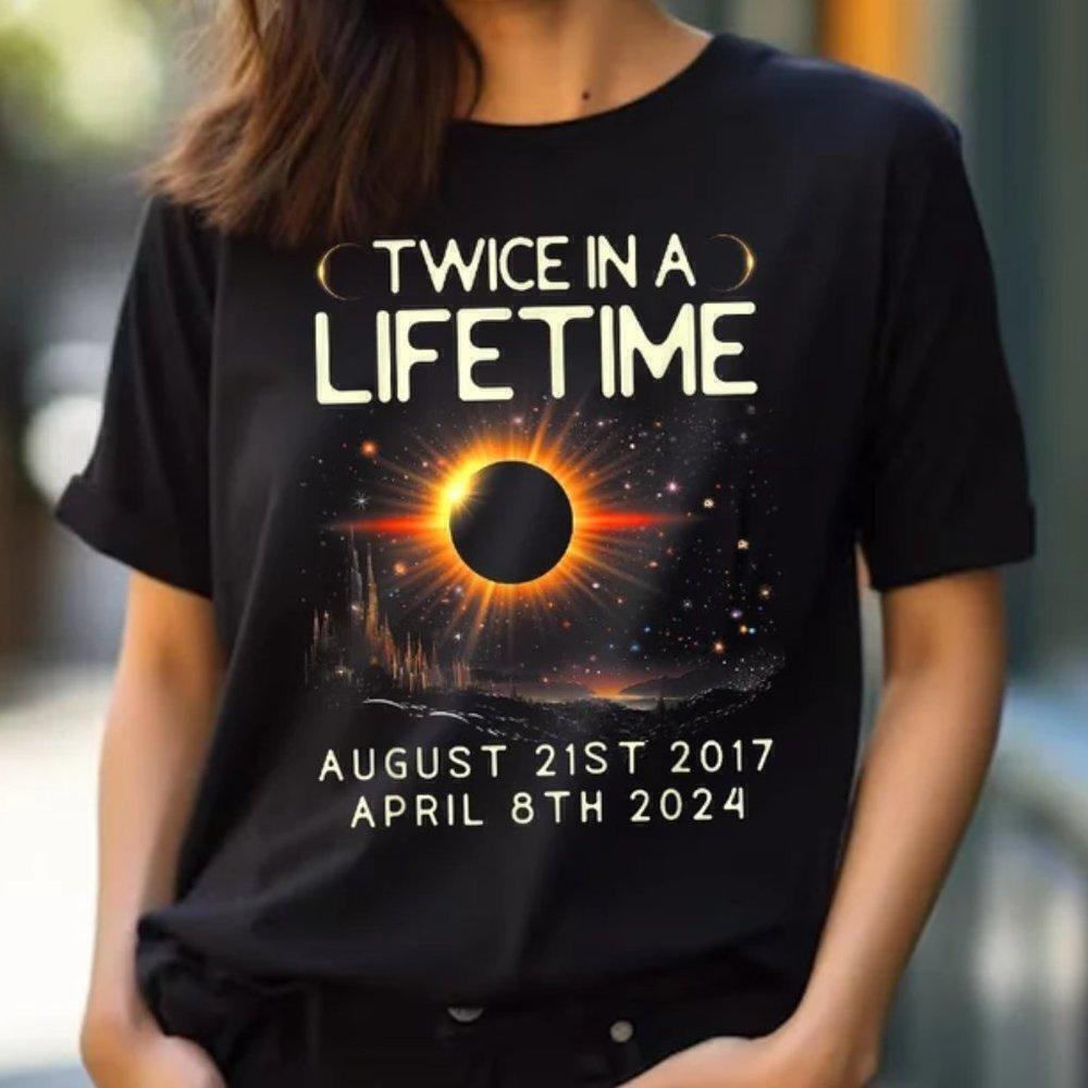 Total Solar Eclipse 2024 Once In Lifetime Graphic Unisex T-Shirt